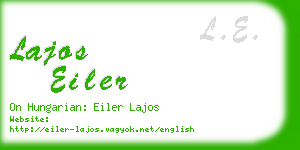 lajos eiler business card